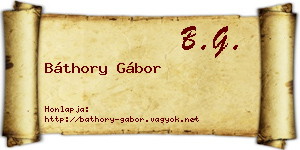 Báthory Gábor névjegykártya