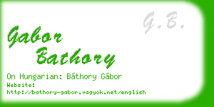 gabor bathory business card
